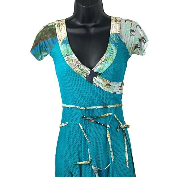 Legatte Jeans Dress size 6 short sleeves 39’ long made in Italy - Picture 5 of 9